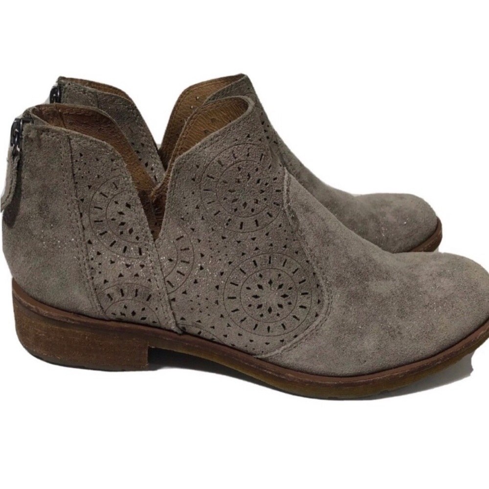 Sofft leather gray sparkle ankle booties. Size 10.